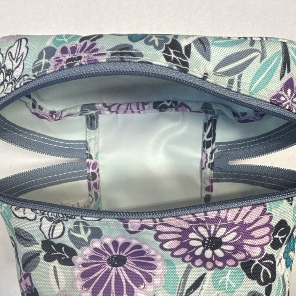 Vera Bradley Floral Makeup Bag Zip w/ Inner Pockets Multicolor Fabric 8x4" NWOT - Picture 4 of 5